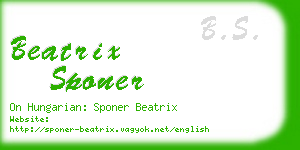 beatrix sponer business card